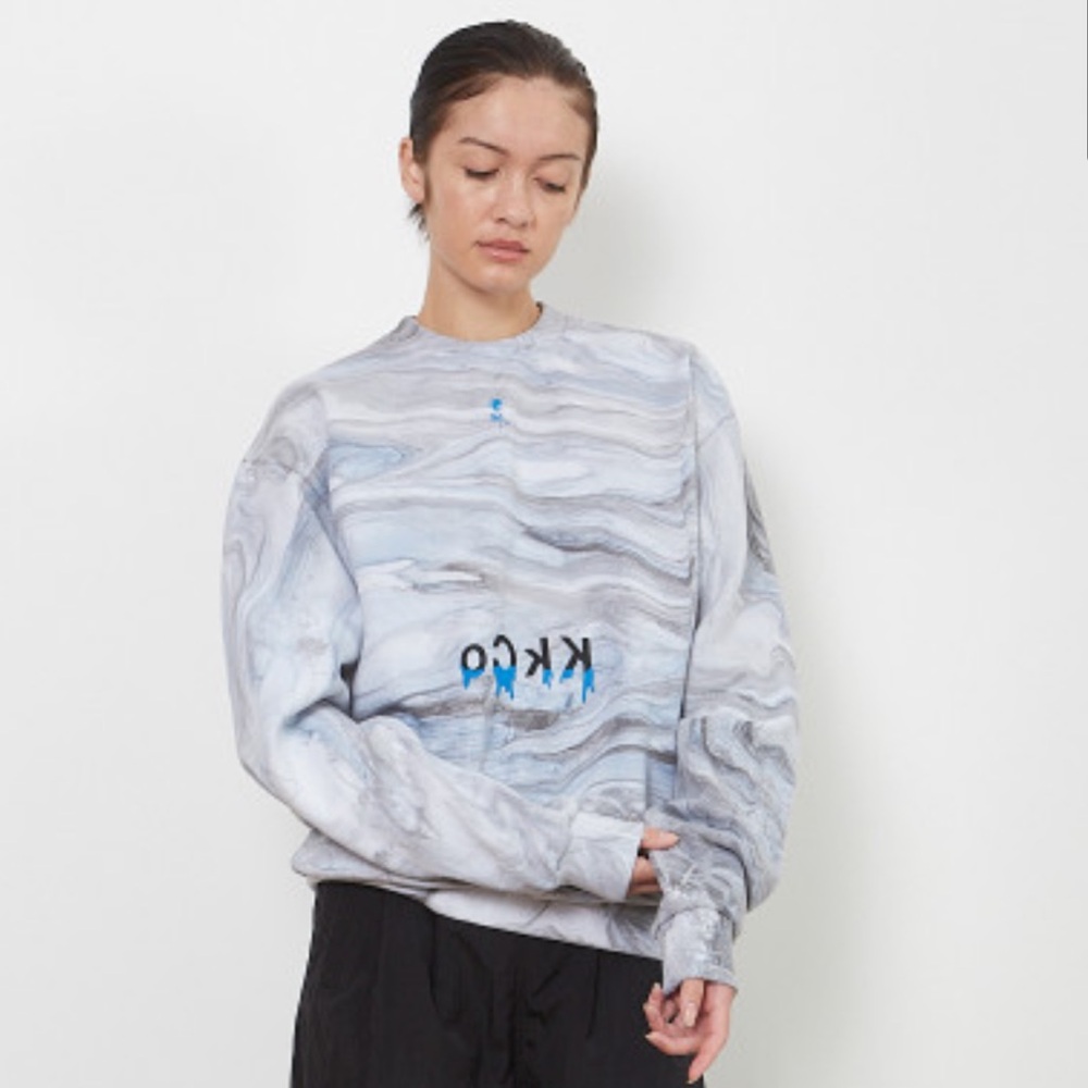 KkCo Drip Crewneck Sweatshirt in Marble SZ S NWT
